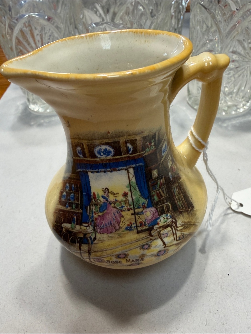 English Ware Lancaster Ltd, Hanley England small decorative pitcher. Rose Marie